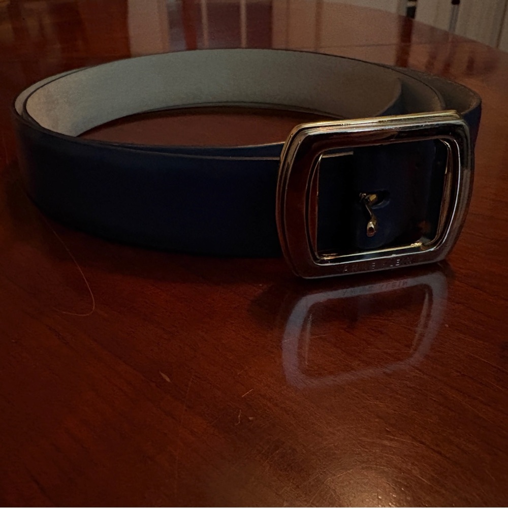 Anne Klein Leather Belt, Blue